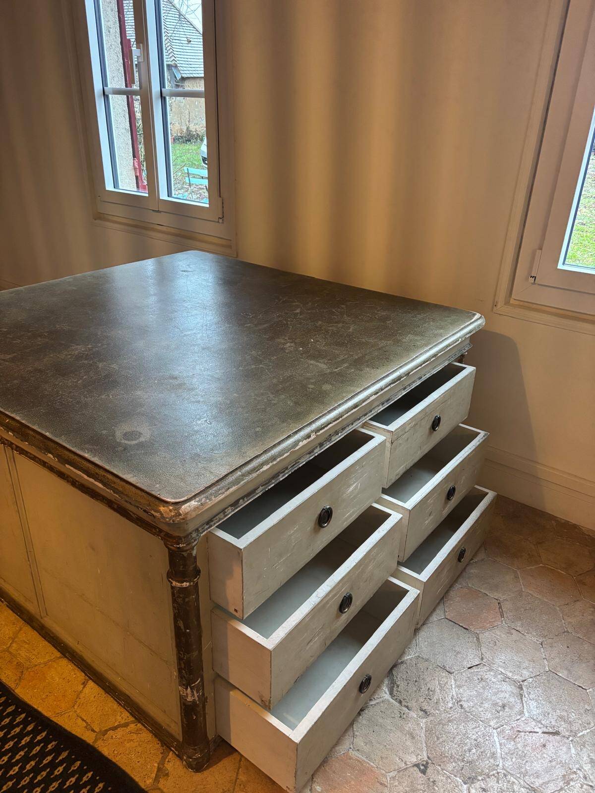 Old wooden workshop furniture – tabletop