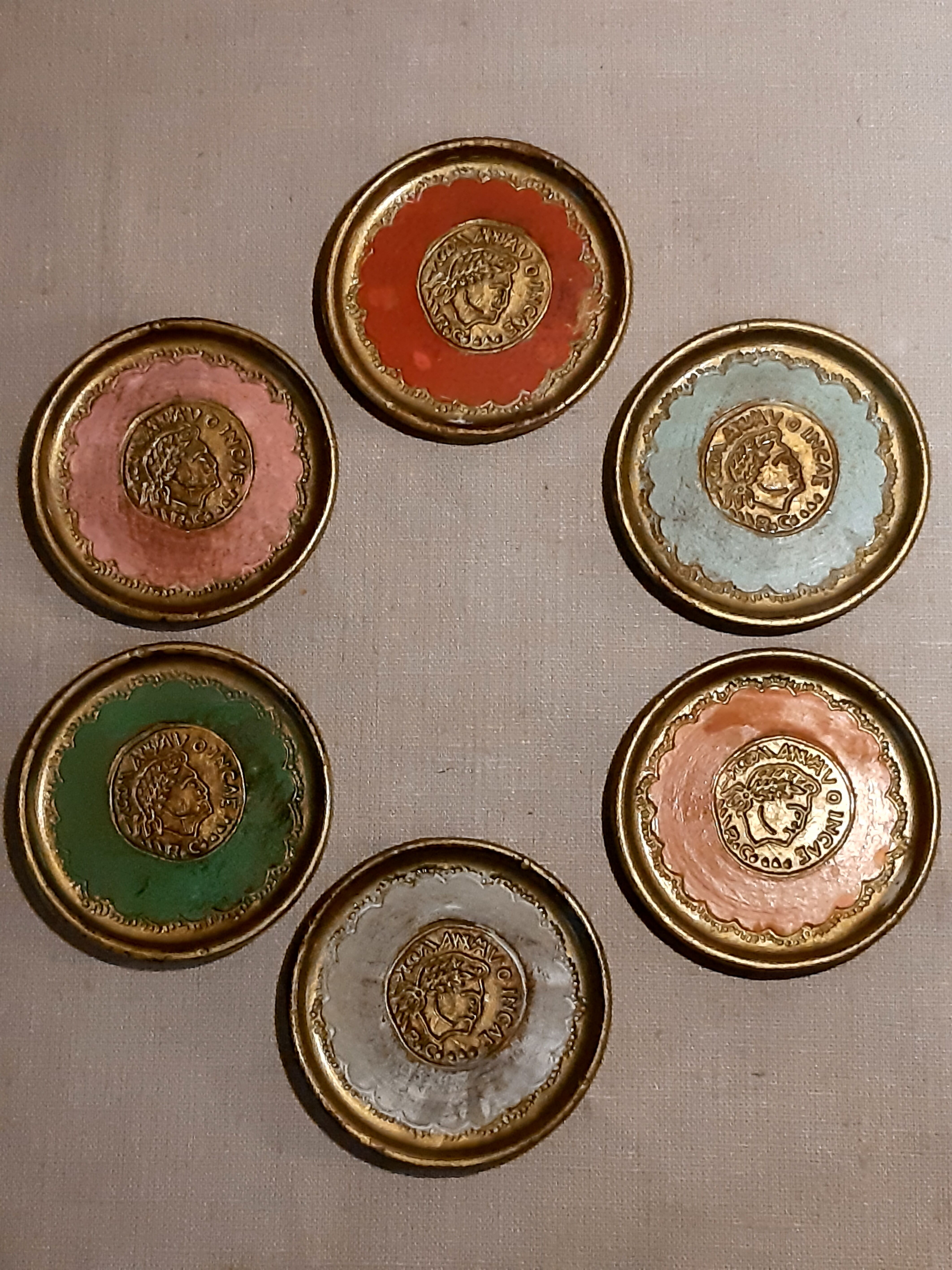 Set of 6 vintage coasters