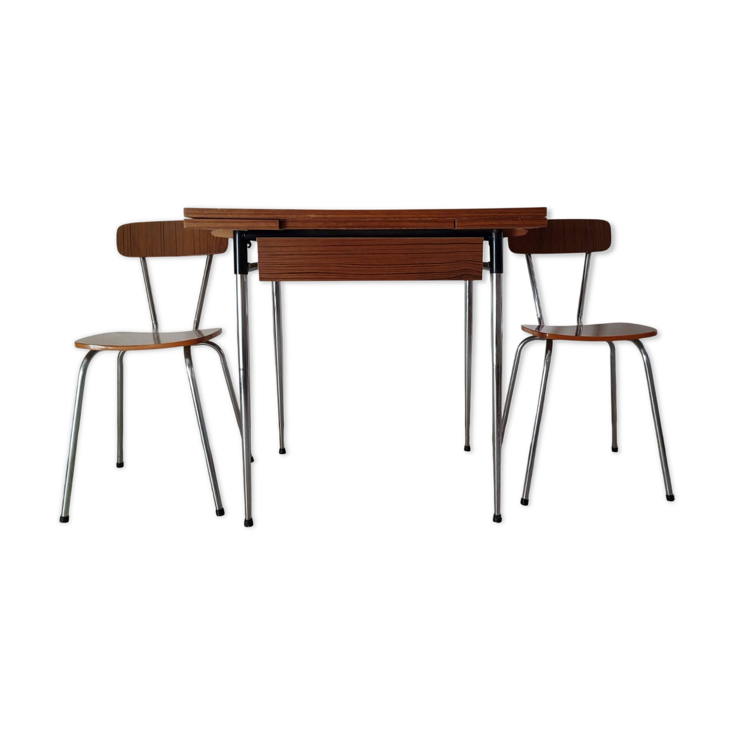 Table et 2 chaises en formica, années 60