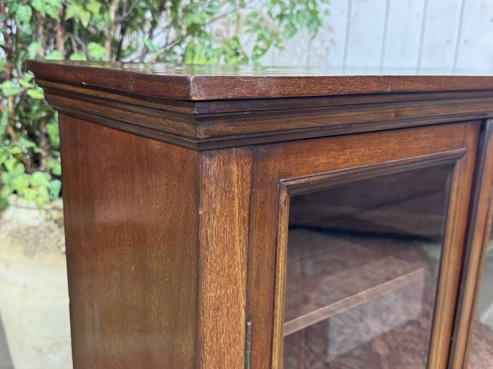 19th-century English mahogany display cabinet