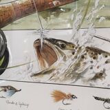 Tableau Image d'Épinal "La Pêche à la Mouche" Olivier Claudon