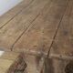 Large antique pine trestle dining table with drawer, Sweden 1780