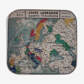 Carte de l'Europe distribuée par les cafés Labrador