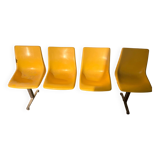 Waiting bench, vintage yellow sofa