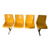 Waiting bench, vintage yellow banquette