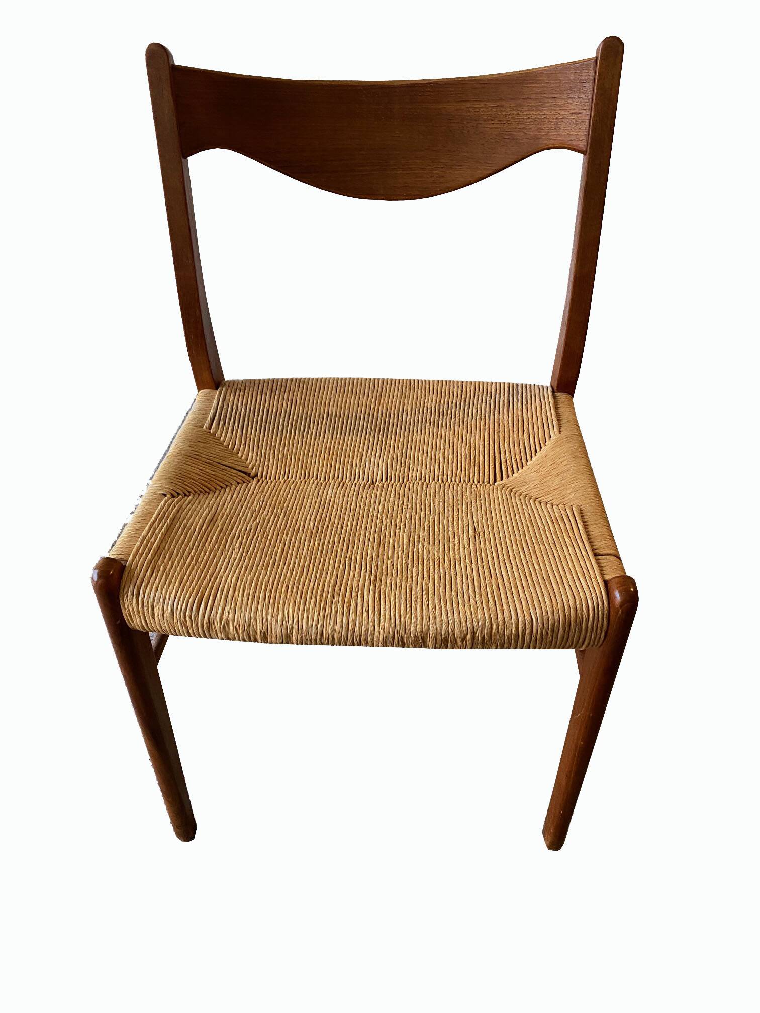 wooden and straw chairs from the 50s