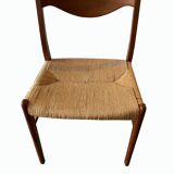 wooden and straw chairs from the 50s