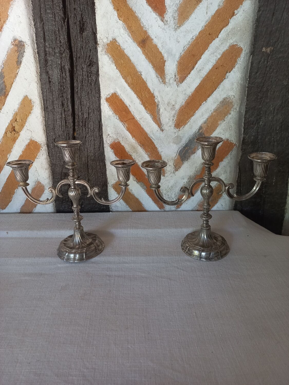 Pair of silver candlesticks