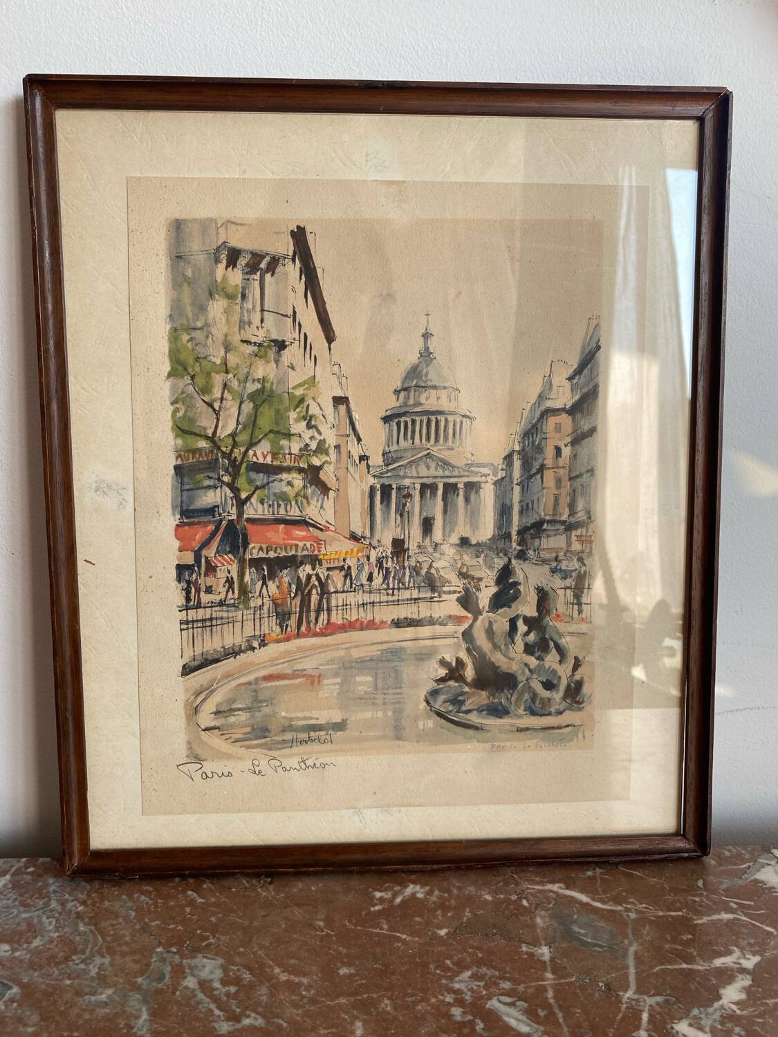 Lithograph Paris - The Pantheon