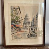 Lithograph Paris - The Pantheon