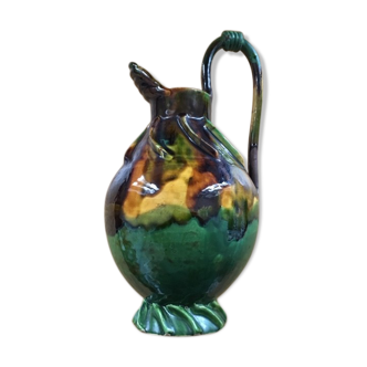 Flamed ceramic pitcher