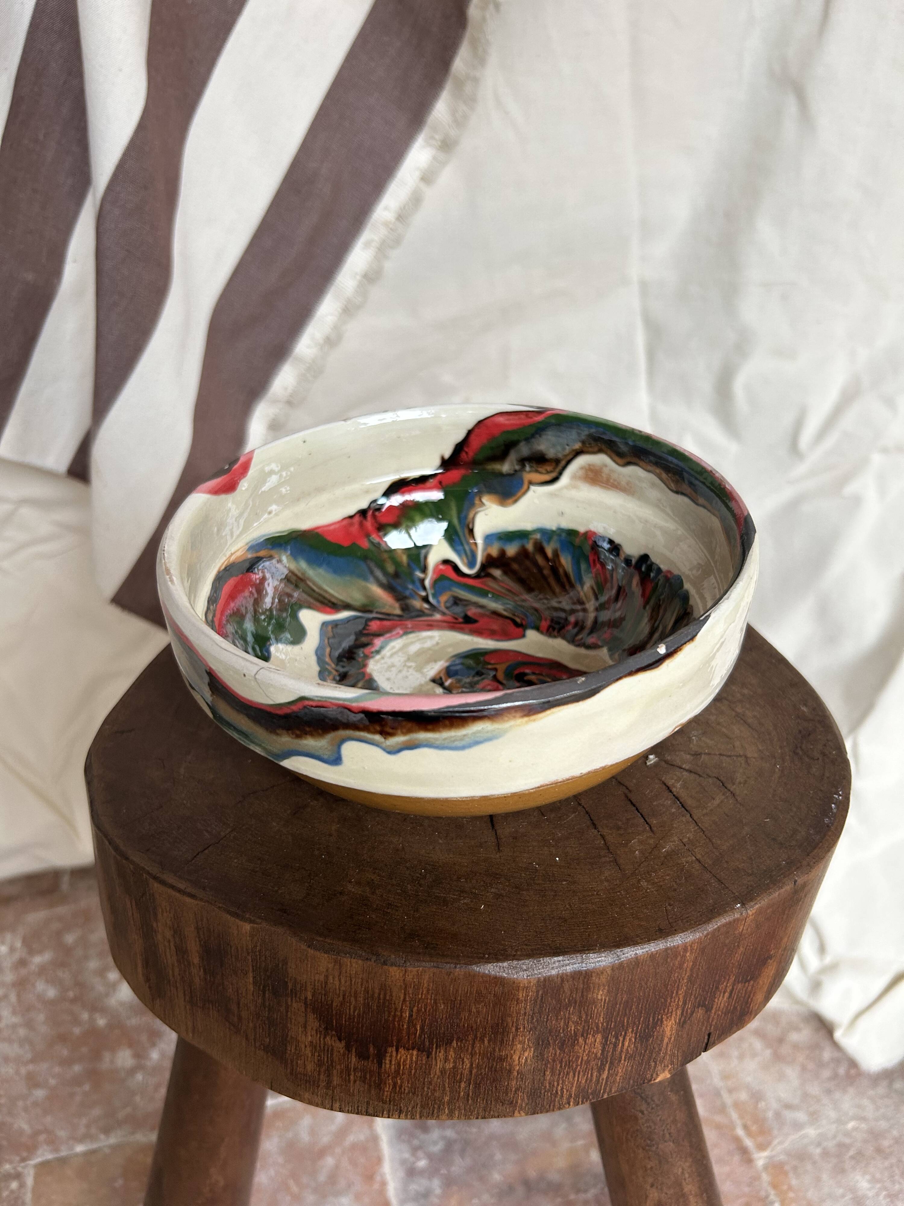 Painted terracotta bowl