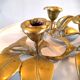 Bronze candle holder with three flowers design 60s - 70s