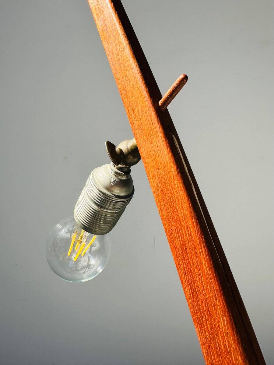 Vintage teak Dornstab floor lamp by J.T. Kalmar & A. Pöll, Austria, 1947