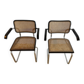 Set of two Marcel Breuer (Cesca) S64 V armchairs by Thonet.