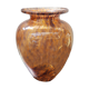 Old multilayer glass vase spotted orange brown vintage