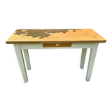Table de ferme en chêne 1 tiroir