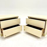 Pair of lacquer and brass bedside tables Éric Maville 1970