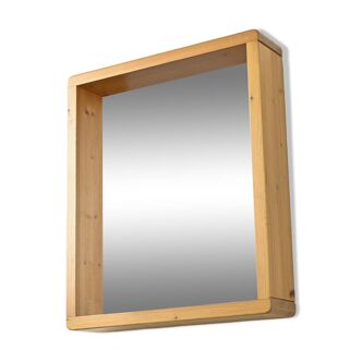 Vintage pine mirror, Les Arcs, 1973