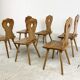 Vintage oak brutalist chairs, 1960s