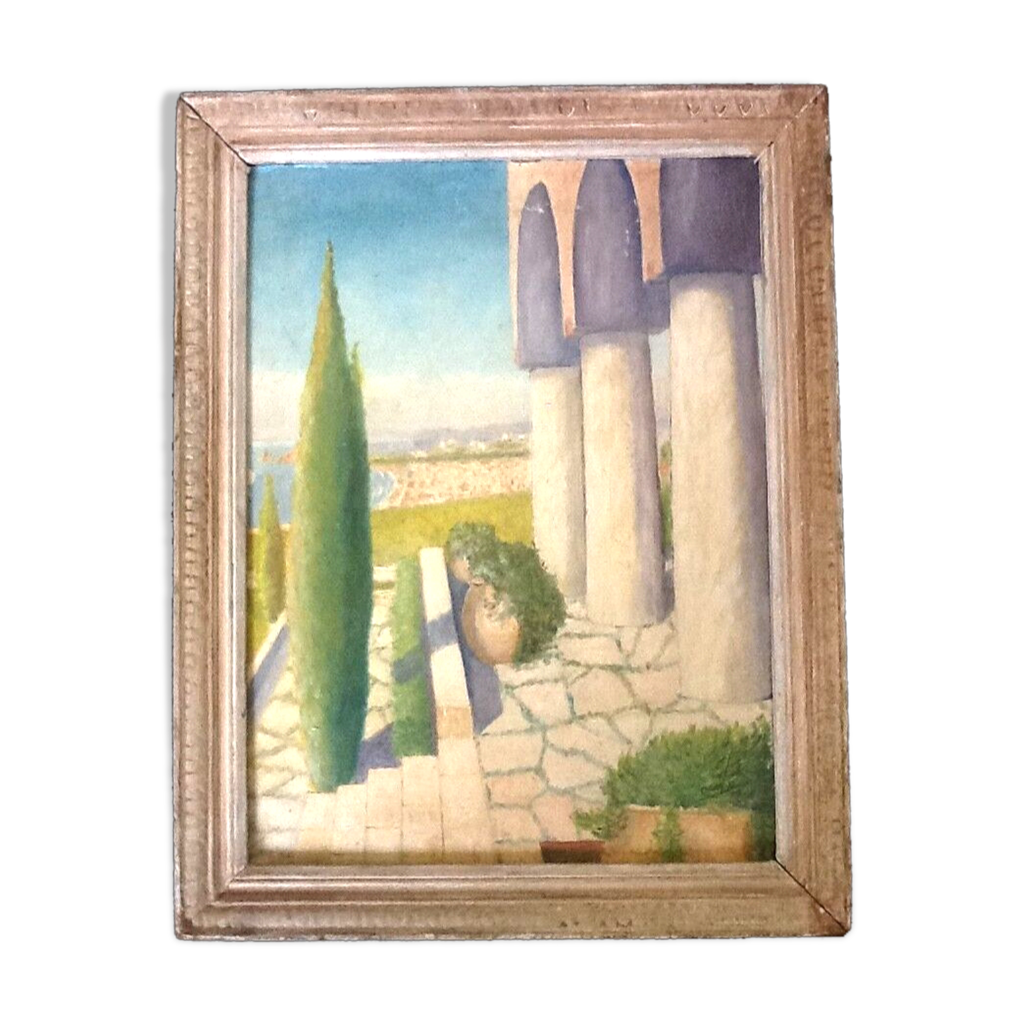 tableau-peinture-sur-isorel-ann-es-1940-selency