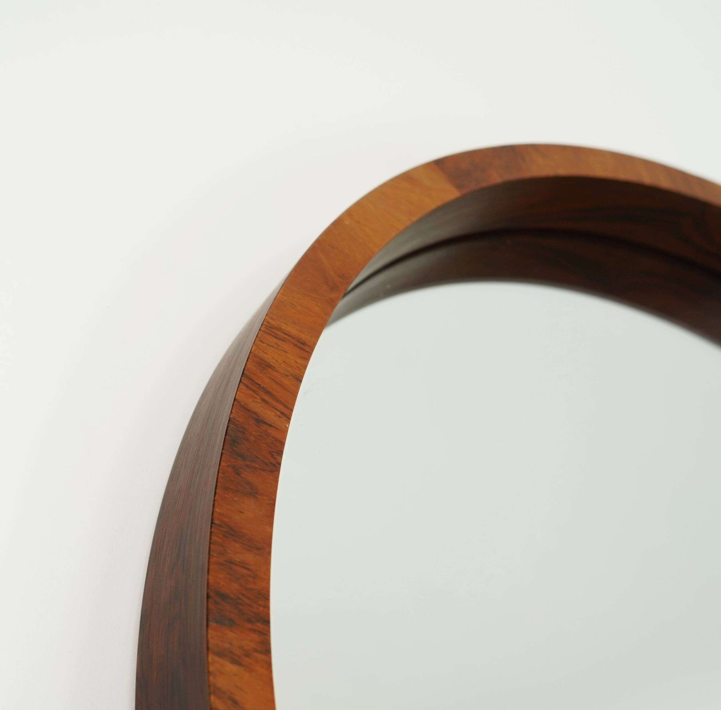 Large danish modern wall mirror with rosewood frame 1960s