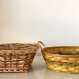 Lot of 5 vintage wicker baskets