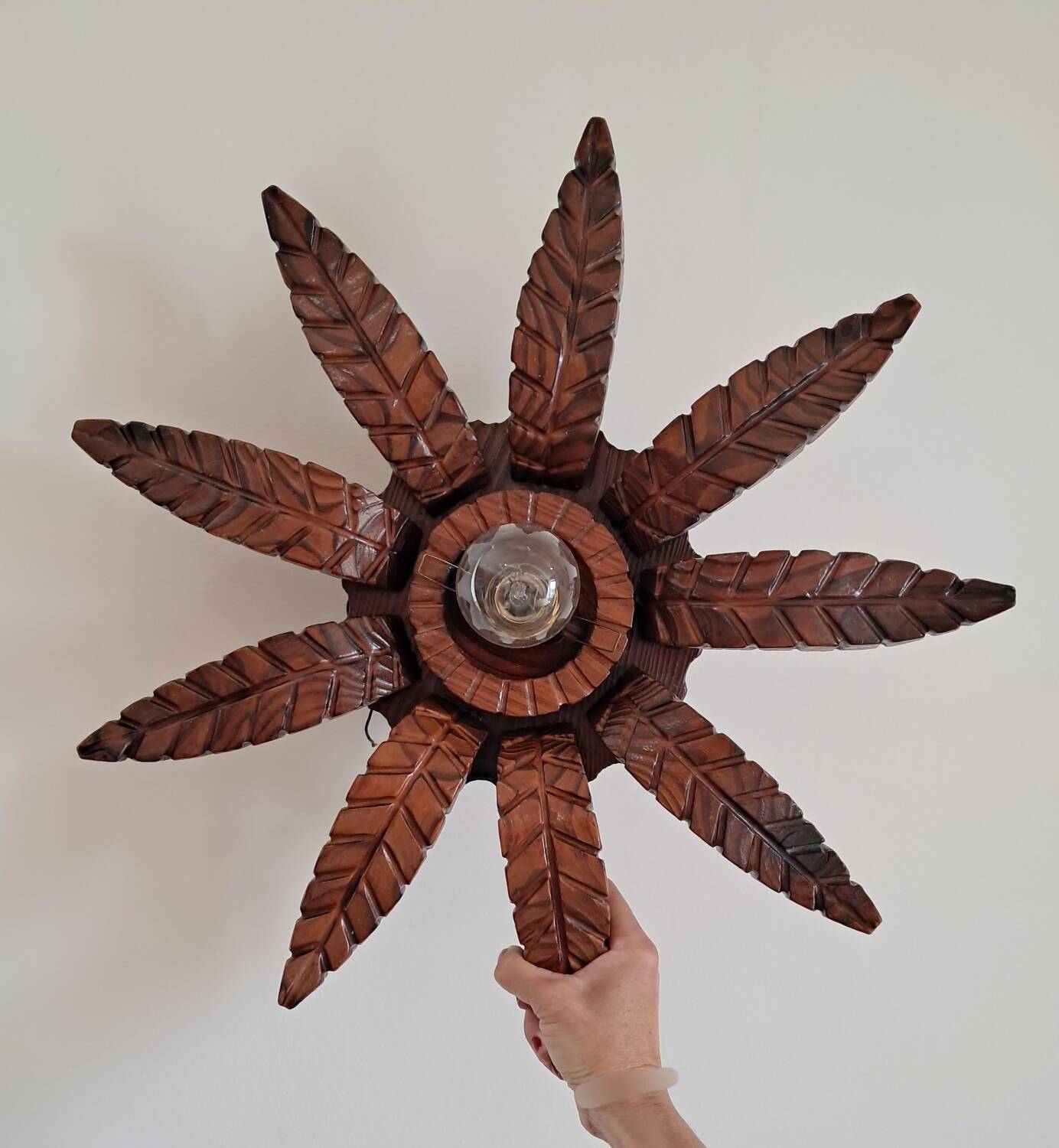 Old wooden wall light