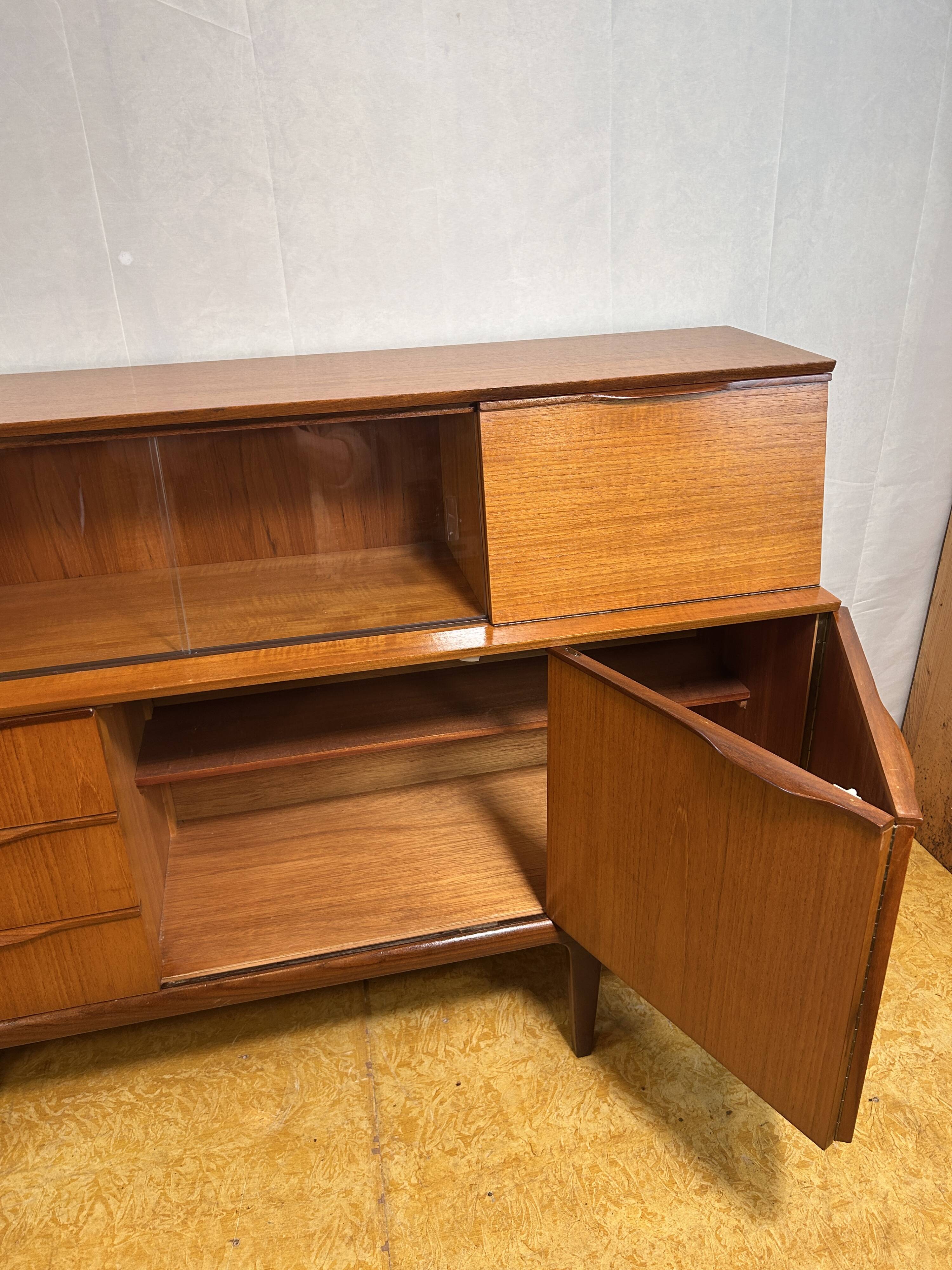 Mid Century Retro Vintage Teak Sideboard 1960 Bureau Flap + Cocktail Bar
