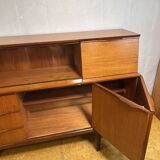 Mid Century Retro Vintage Teak Sideboard 1960 Bureau Flap + Cocktail Bar