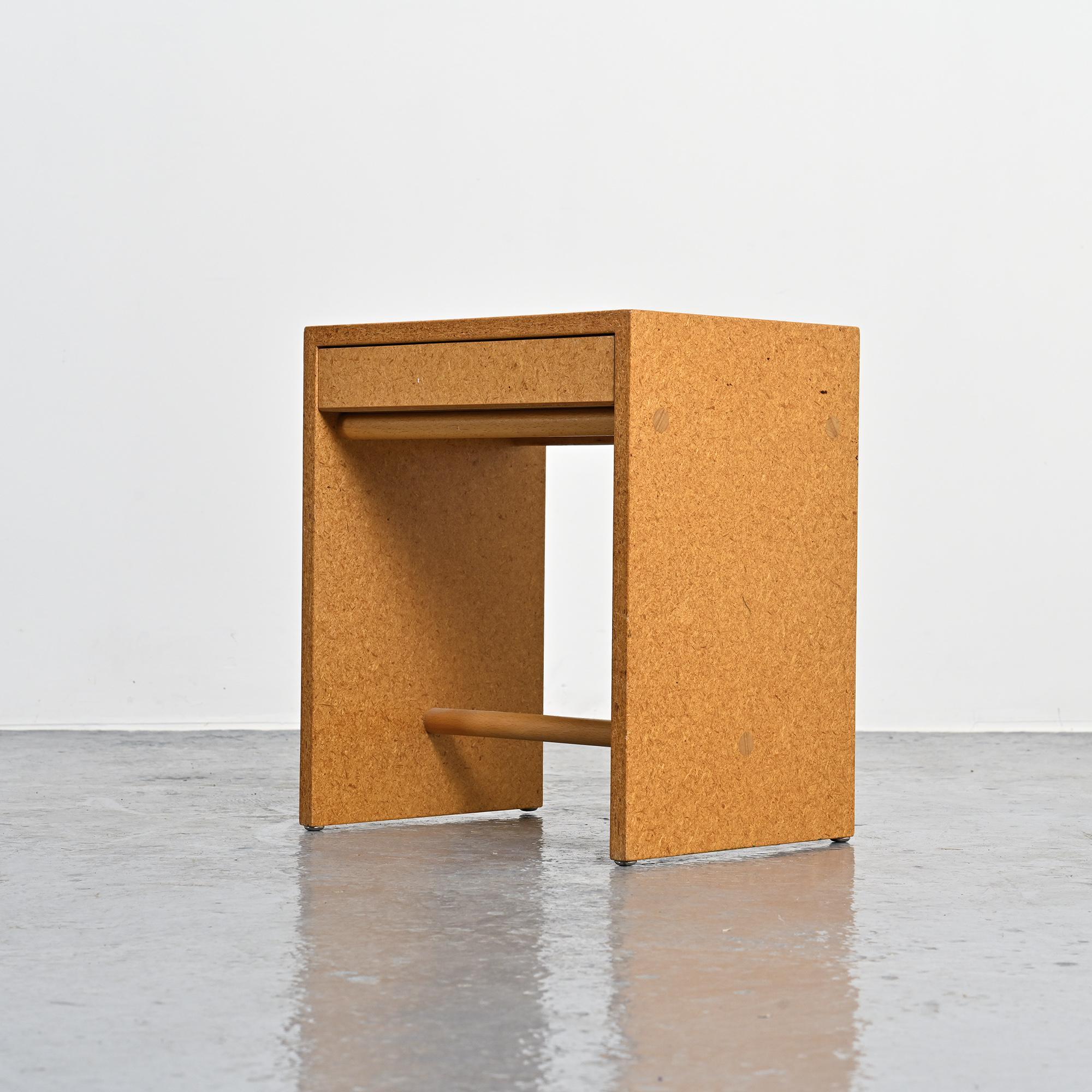 Rare stool in particle board by Max Bill, Ulm, circa 1962.
