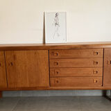 Large Danish vintage row in blond teak from the 60s