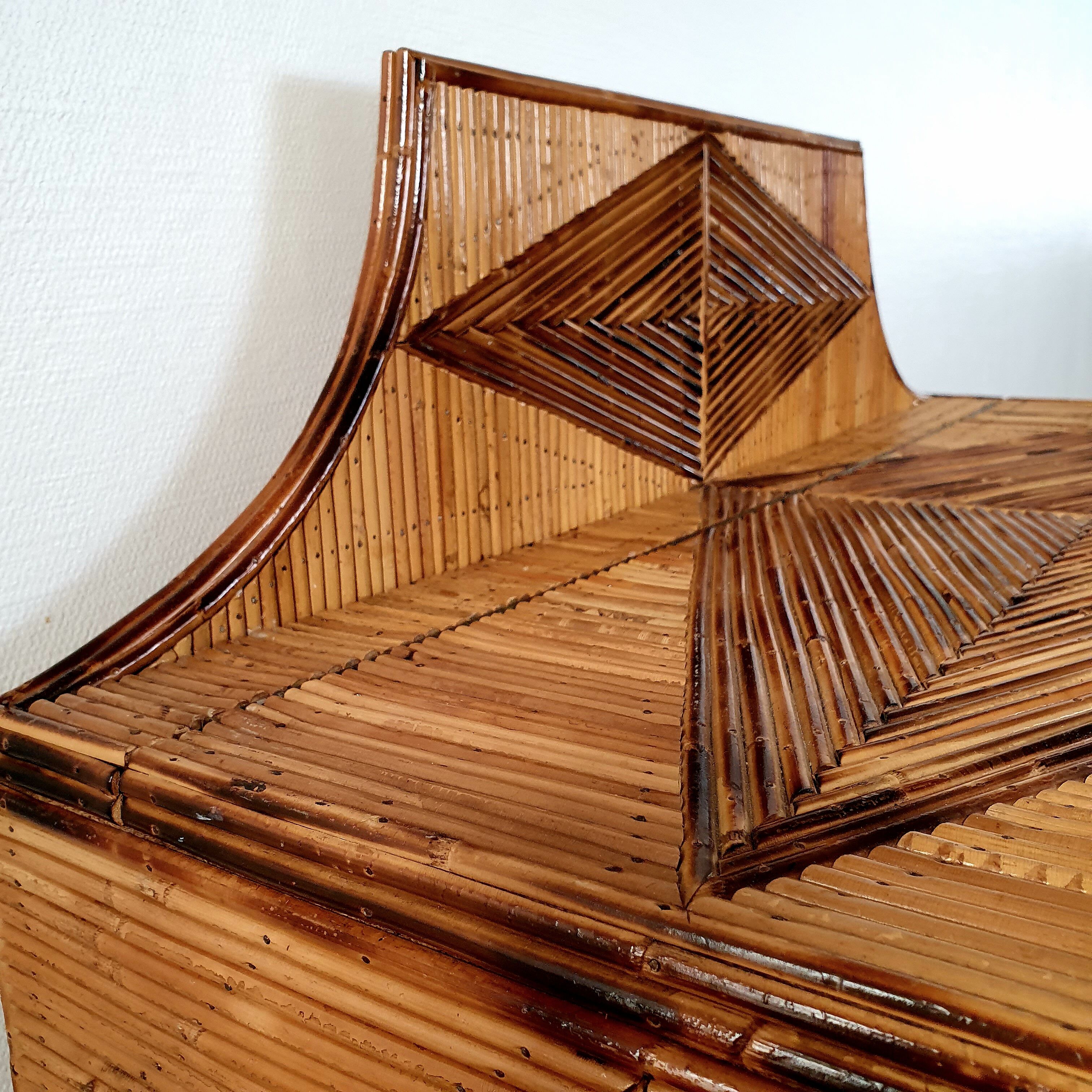 Rattan marquetry chest