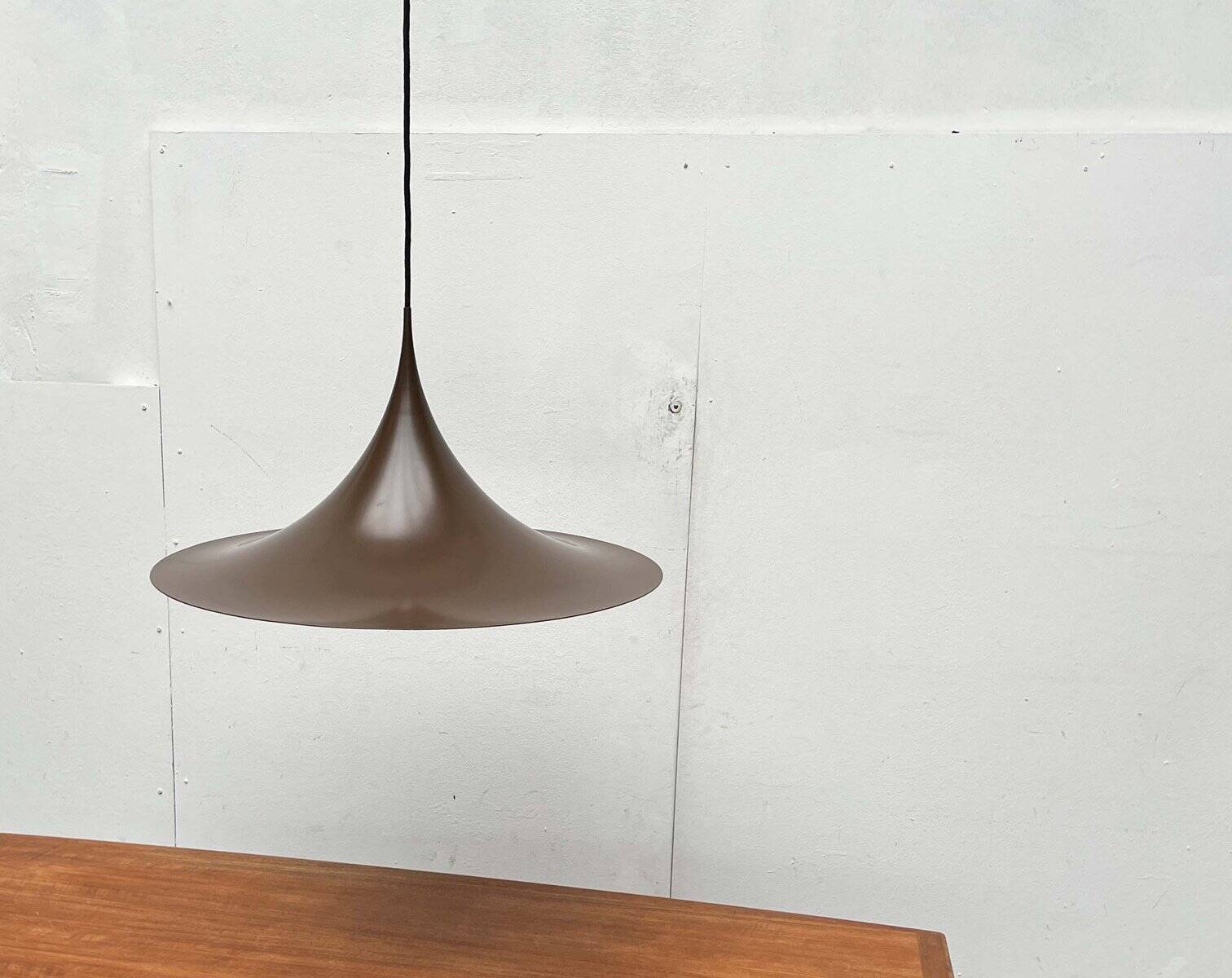 Mid-Century Modern Space Age Danish Brown Semi Pendant Lamp by Claus Bonderup and Torsten Thorup for Fog & Mørup, 1960s