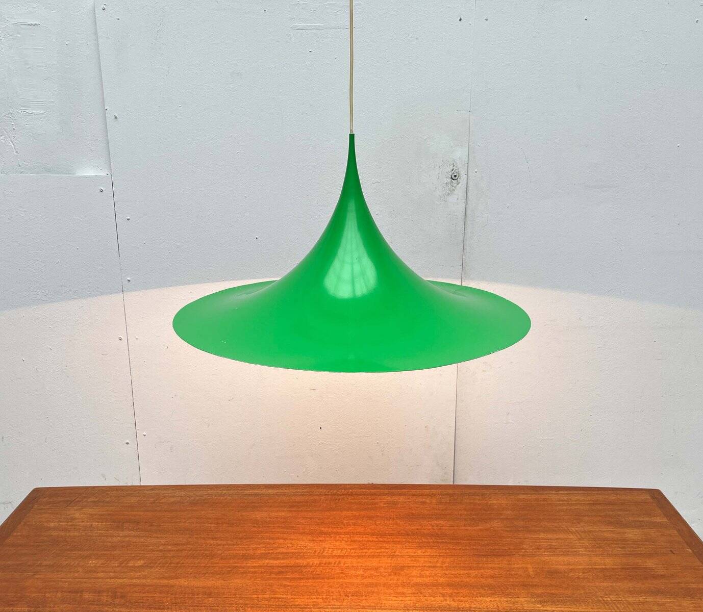 Semi-model tulip pendant lamp green space Danish mid-century by Claus Bondrup and Torsten Thorup for Fog & Mørup, 1960s, set of 2