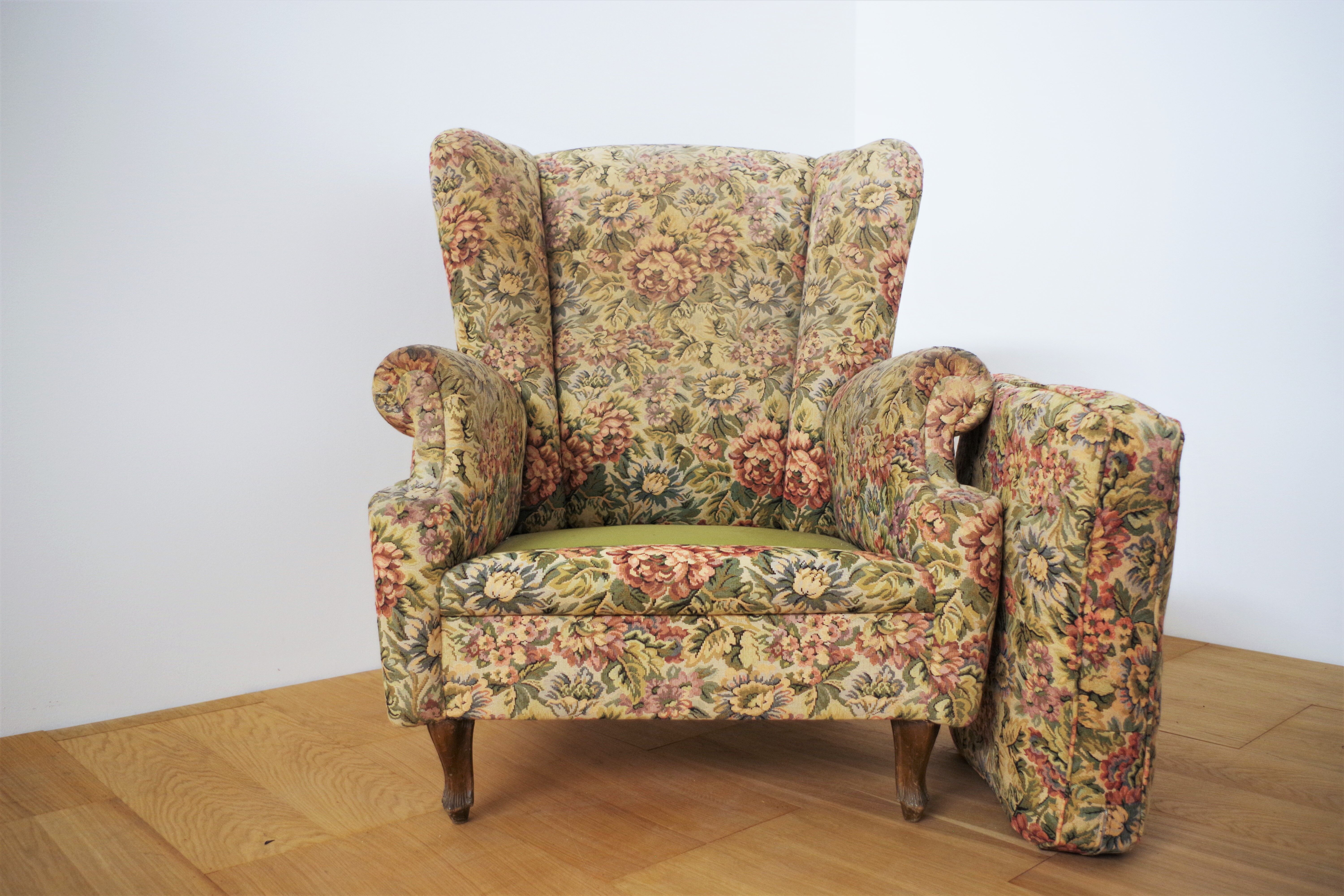 Baroque armchairs and sofa, 1950s, set of 3