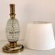 Italian mid-century table lamp with brass and creased murano glass