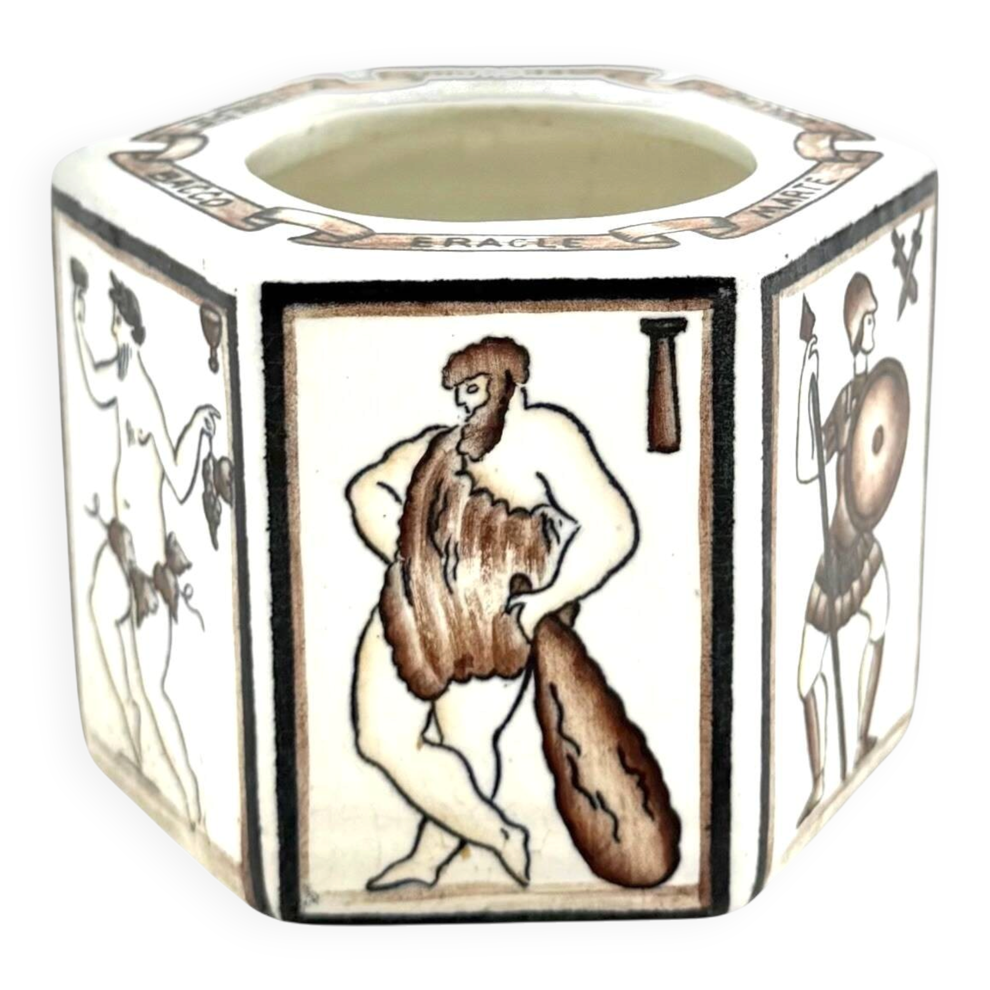 Gio Ponti, "Per scriver classico" ashtray, SC Richard Ginori, Italy 1926