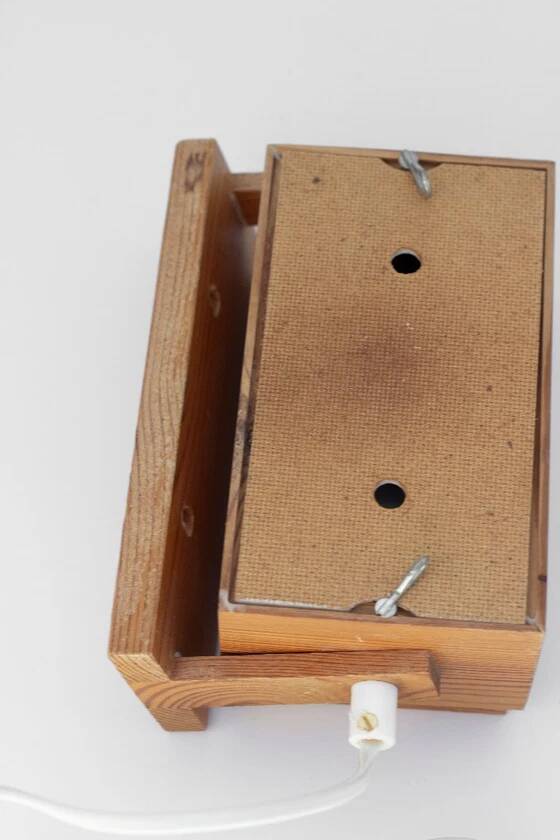 Pine wall lamp - Sweden, 1970s