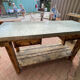 Establishment, counter, wooden and zinc serving table.