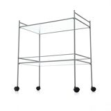 1980s metal and glass serving trolley