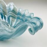 Vintage Italian Blue Art Glass Vase, 1990s