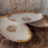 Set of 3 raviers Creil and Montereau pattern Carnations