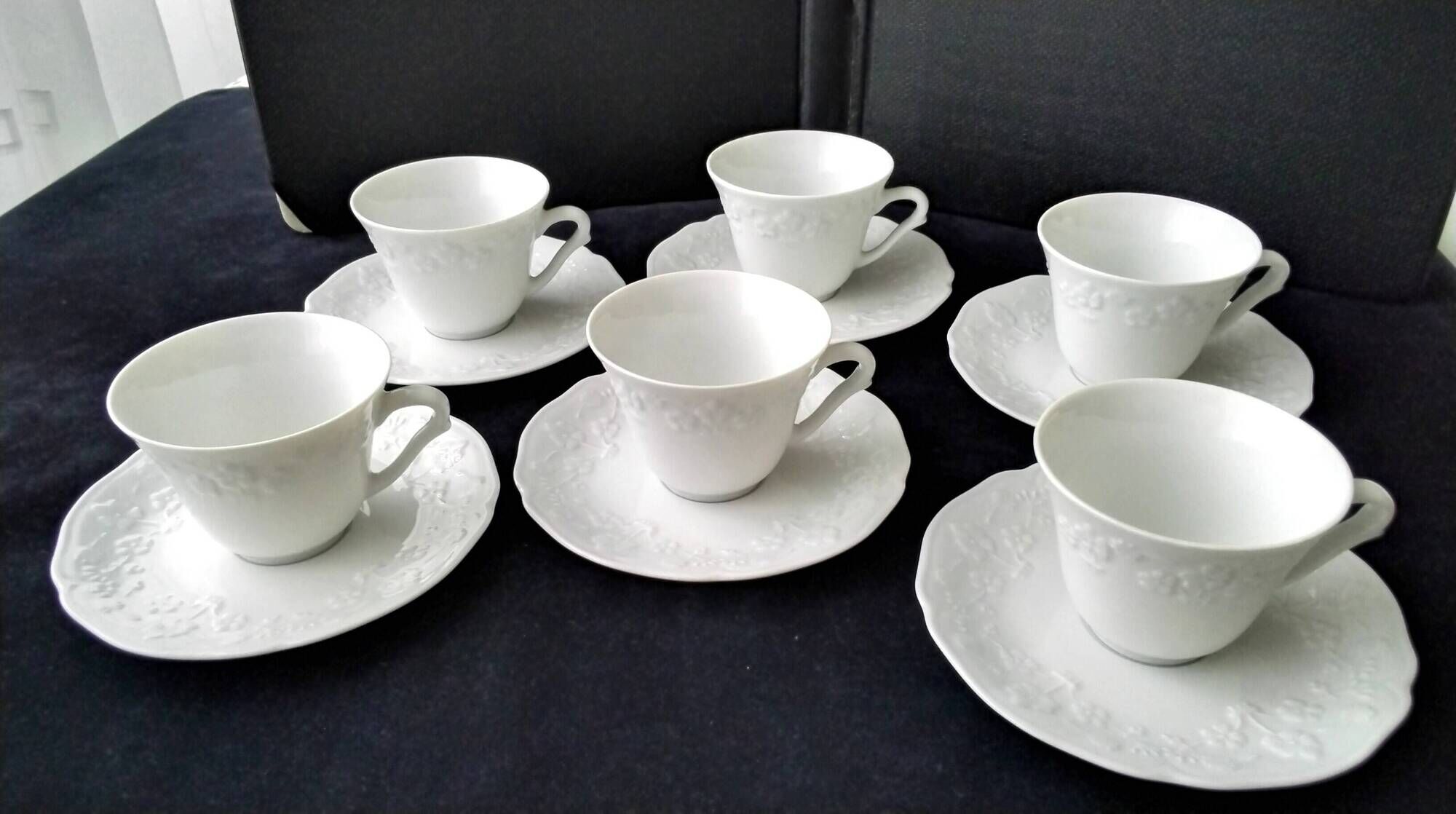 6 Limoges porcelain coffee cups