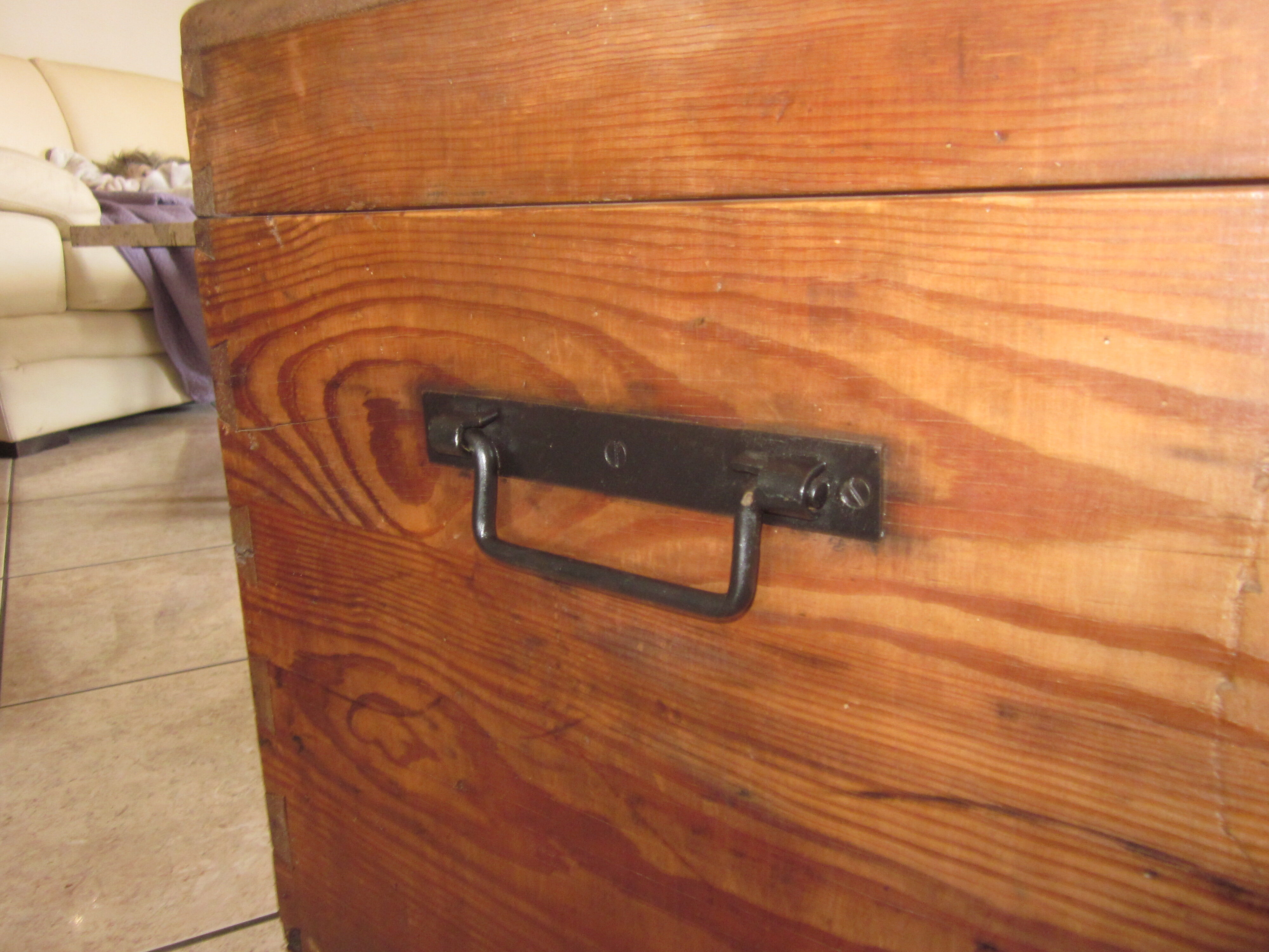 Old solid wooden chest