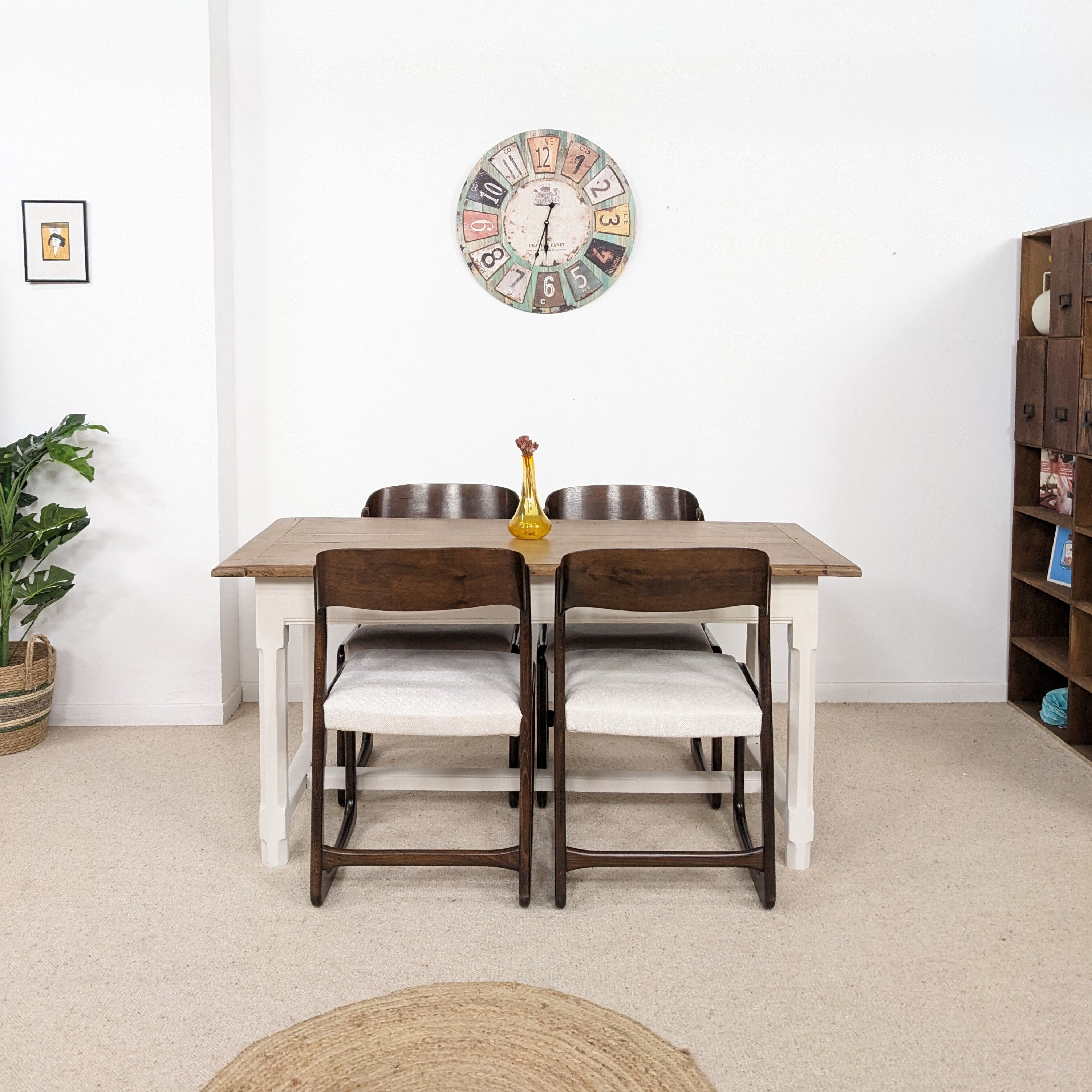 Solid wood farmhouse table