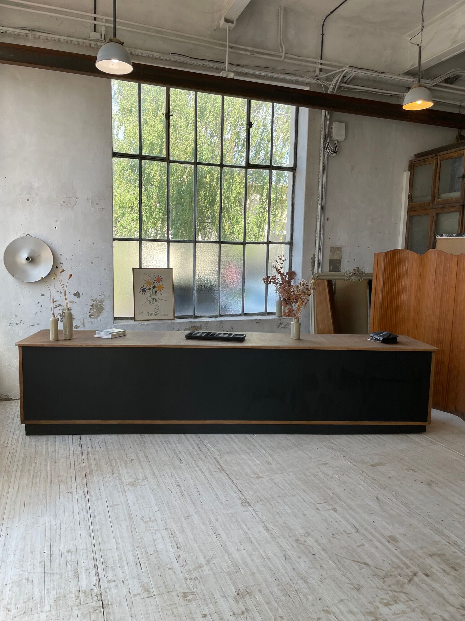 Two-sided counter sliding doors oak XXL 4m enfilade