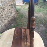 Vintage standing swivel mirror with tablet