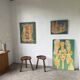 Pair of Le Selou tripod shepherd's stools