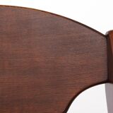 1 of 2 Vintage Italian Chair, 1980s, Dark Beechwood, Burgundy Upholstery